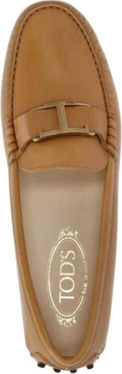 TOD'S Beige Leren Loafers voor Dames Beige Dames