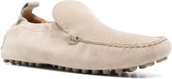 TOD'S Beige Leren Schoenen met Treklipje Beige Dames