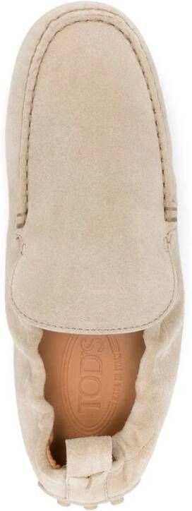 TOD'S Beige Leren Schoenen met Treklipje Beige Dames