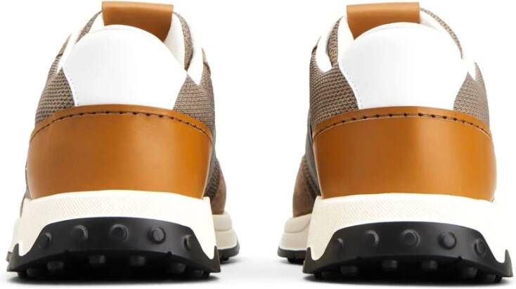 TOD'S Beige Leren Sneakers met Logo Multicolor Heren