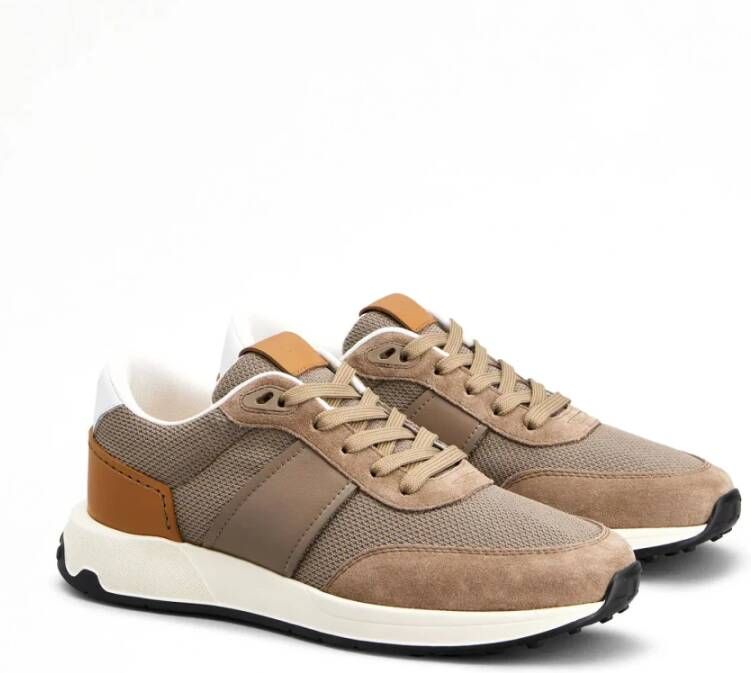 TOD'S Beige Leren Sneakers met Logo Multicolor Heren