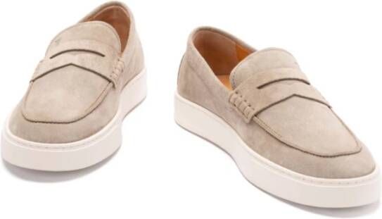 TOD'S Beige Suède Penny Bar Loafers Beige Heren