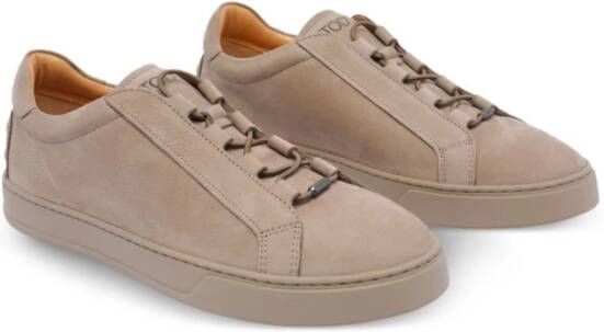 TOD'S Beige Sneakers met Koordsluiting Rubberen Zool Beige Heren