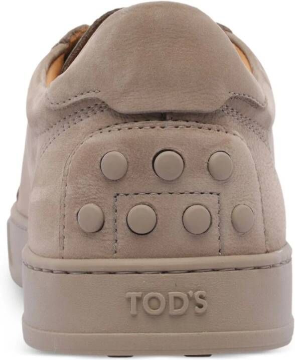 TOD'S Beige Sneakers met Koordsluiting Rubberen Zool Beige Heren