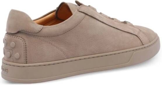 TOD'S Beige Sneakers met Koordsluiting Rubberen Zool Beige Heren