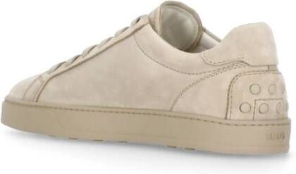 TOD'S Beige Suède Leren Sneakers voor Mannen Beige Heren