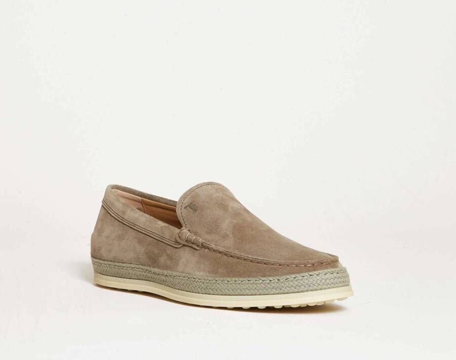 TOD'S Beige Suède Loafer Schoenen Beige Heren