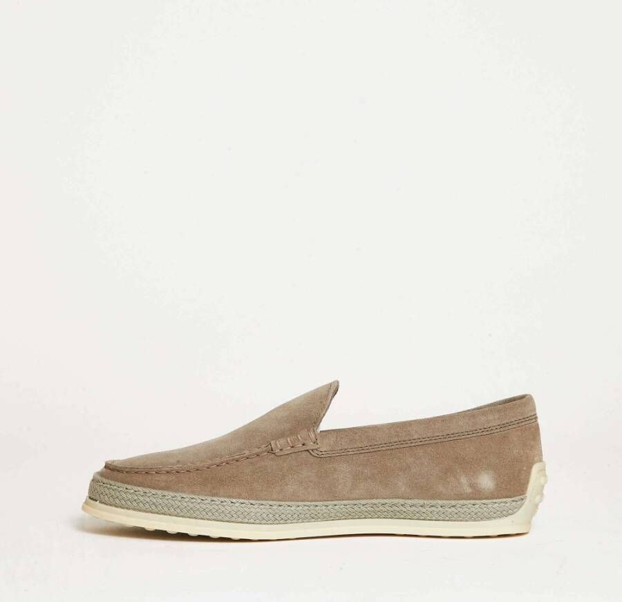 TOD'S Beige Suède Loafer Schoenen Beige Heren