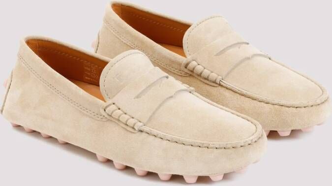 TOD'S Beige Suède Loafers Beige Dames