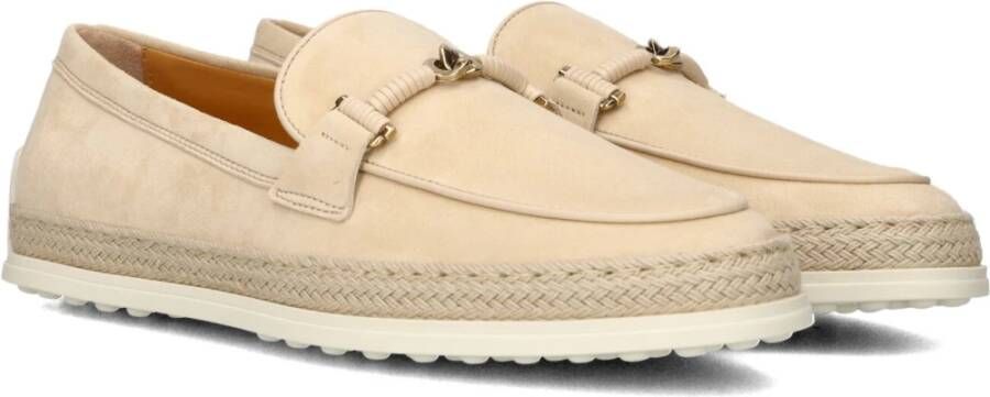 TOD'S Beige Suède Mocassin Ring Instappers Beige Dames