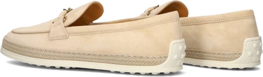 TOD'S Beige Suède Mocassin Ring Instappers Beige Dames