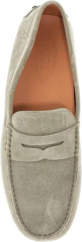 TOD'S Beige Suède Rijdende Mocassin met Rubberen Zool Beige Heren