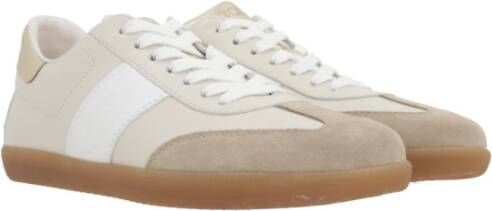 TOD'S Beige Suède Sneakers met Gouden Detail Multicolor Dames