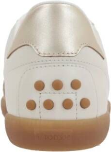 TOD'S Beige Suède Sneakers met Gouden Detail Multicolor Dames