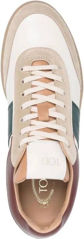 TOD'S Beige Tabs Sneakers Suède Leer Beige Heren