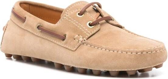 TOD'S Beige Veterschoenen met Amandelteen Brown Dames