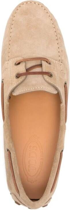 TOD'S Beige Veterschoenen met Studs Brown Heren