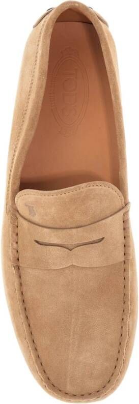 TOD'S Bisquit Leren Mocassin met Rubberen Zool Beige Heren