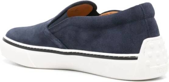 TOD'S Blauw Elastische Platte Zool Merk Binnenzool Blue Heren