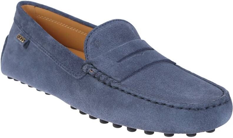 TOD'S Blauw Suède Handgemaakt Iconisch Metalen Logo Blue Dames