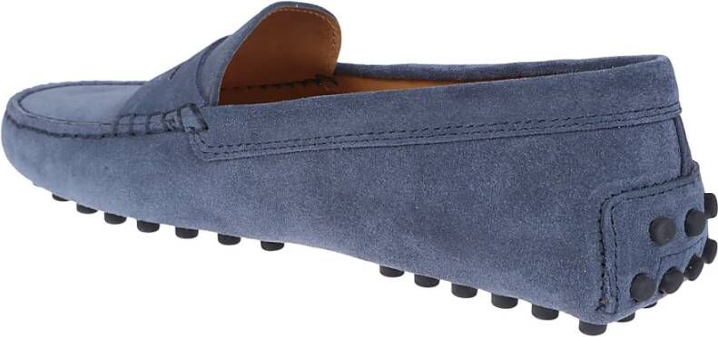 TOD'S Blauw Suède Handgemaakt Iconisch Metalen Logo Blue Dames