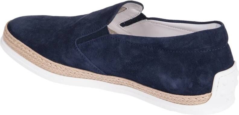 TOD'S Blauwe Geweven Slip-On Sneakers Galaxy Ss24 Blue Heren