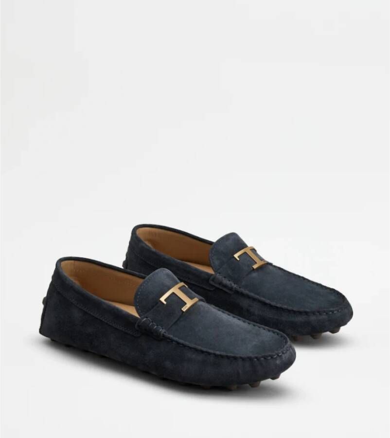 TOD'S Blauwe Gommino Bubble Suède Schoenen Blue Heren