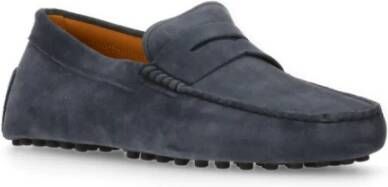 TOD'S Suède Casual Loafers Blue Heren