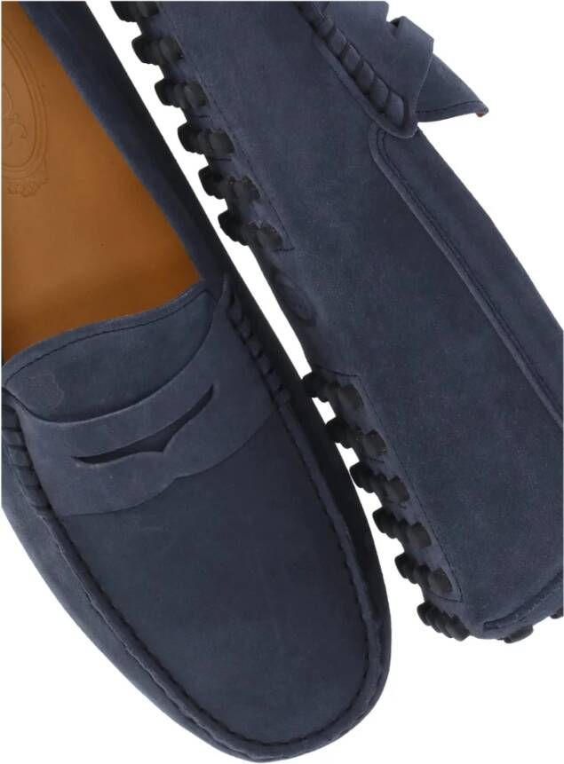 TOD'S Suède Casual Loafers Blue Heren