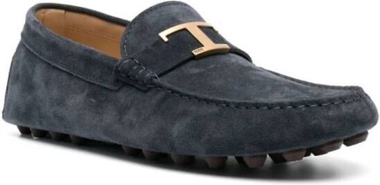 TOD'S Blauwe Leren Penny Loafer Schoenen Blue Heren