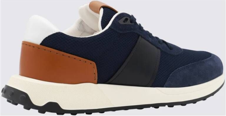 TOD'S Blauwe Leren Sneakers Blue Heren