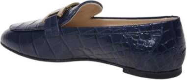 TOD'S Blauwe Loafer met Ketting Blue Dames