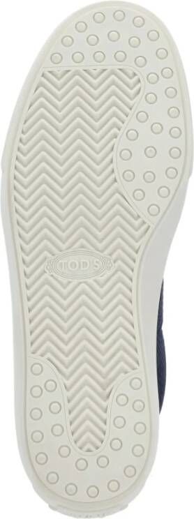 TOD'S Blauwe Pebble Leren Sneakers Blue Heren