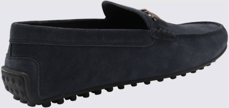 TOD'S Blauwe platte loafers met metalen detail Blue Heren