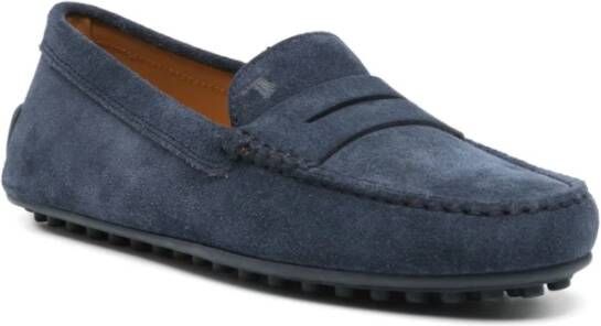 TOD'S Blauwe platte zool penny slot schoenen Blue Dames