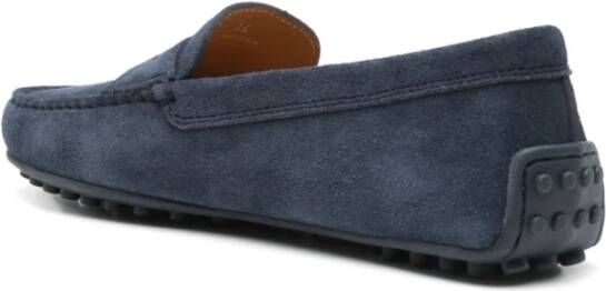 TOD'S Blauwe platte zool penny slot schoenen Blue Dames