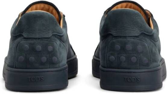 TOD'S Blauwe Sneakers Vetersluiting Rubberen Zool Blue Heren