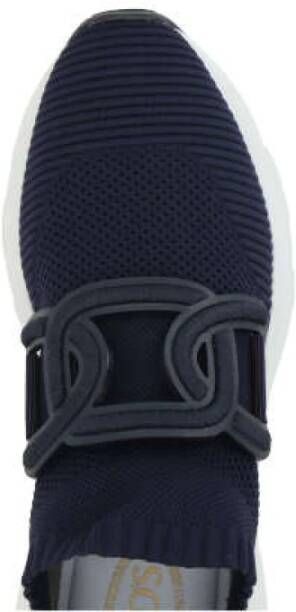 TOD'S Blauwe Stretch Gebreide Slip-On Sneakers Blue Dames