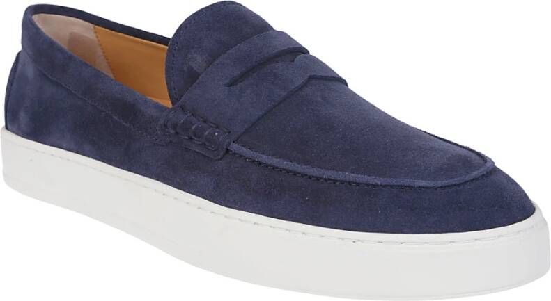 TOD'S Blauwe Suède Loafer met Iconisch Monogram Blue Heren