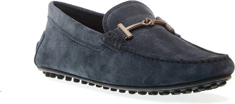 TOD'S Blauwe Suède Loafer Schoenen Stadsstijl Blue Heren