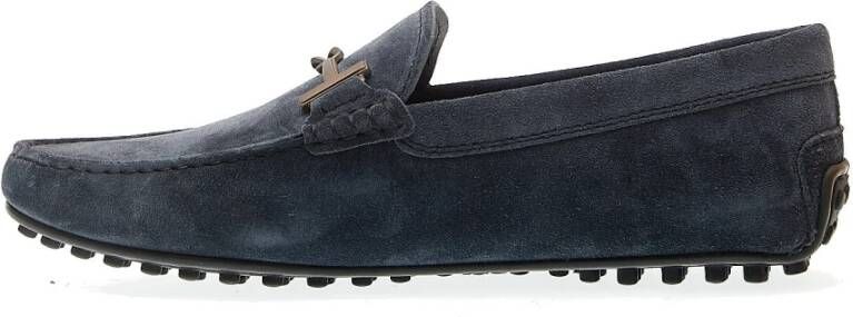 TOD'S Blauwe Suède Loafer Schoenen Stadsstijl Blue Heren