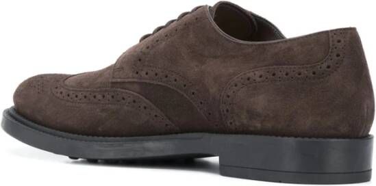 TOD'S Blauwe Suède Oxford Schoenen Brown Heren