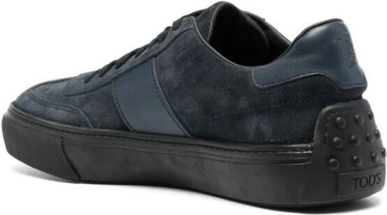 TOD'S Blauwe Suède Sneakers met Studs Zool Blue Heren