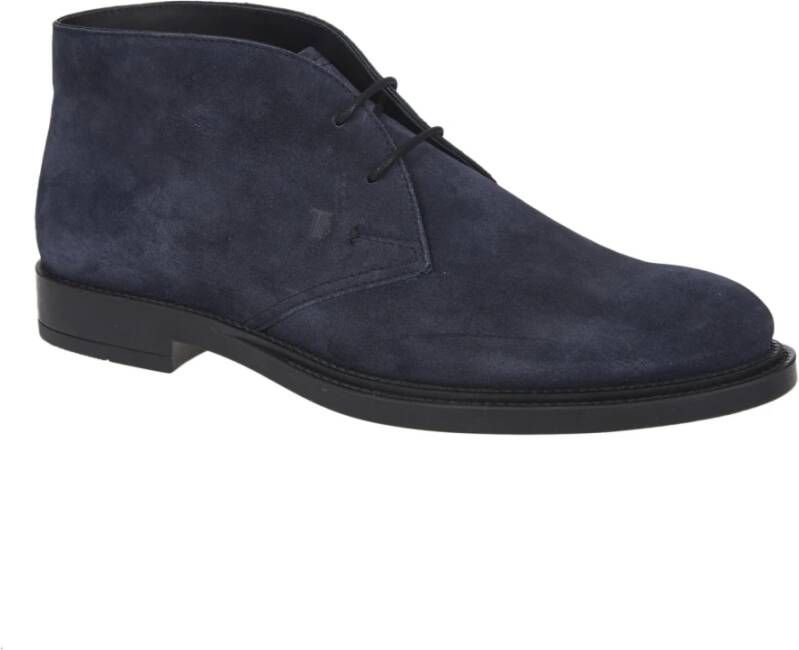 TOD'S Blauwe Veterschoenen Enkellaarsjes Blue Heren