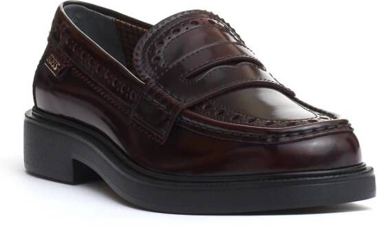 TOD'S Bordeaux Leren Loafer Schoen Red Dames