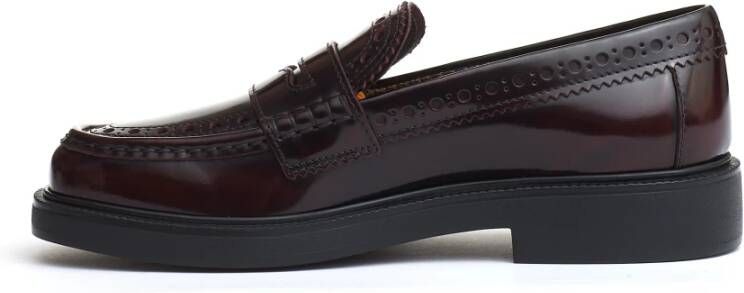 TOD'S Bordeaux Leren Loafer Schoen Red Dames