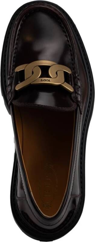 TOD'S Bordeaux Leren Platte Schoenen Red Dames