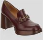 TOD'S Bordeauxrode Glanzende Leren Instappers met Hak Rood Dames - Thumbnail 2