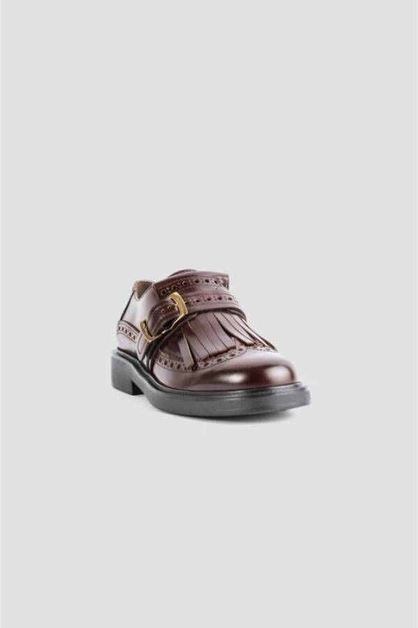 TOD'S Bourgondische Leren Derby Schoenen Brown Dames