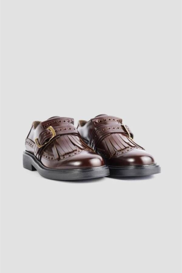 TOD'S Bourgondische Leren Derby Schoenen Brown Dames